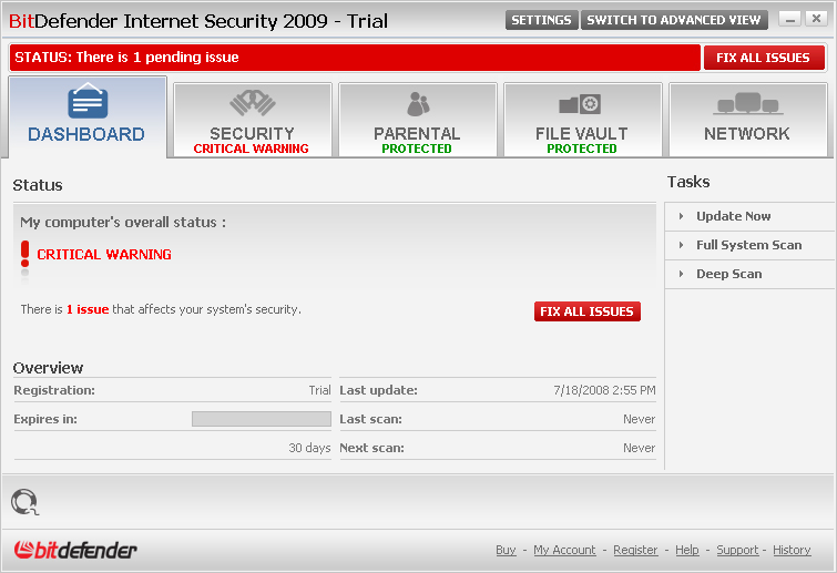 Click to view BitDefender Internet Security 2010 screenshot