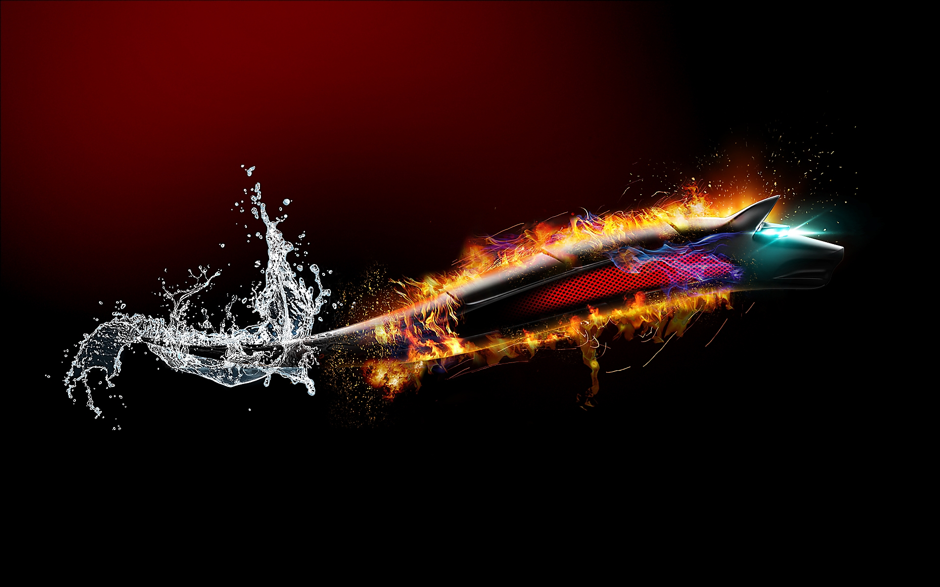 Papel de parede do Dragão-Lobo (fogo) da Bitdefender