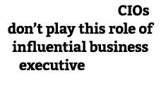 “Unfortunately, CIOs don’t play this role of influential business executive at many organizations.” 