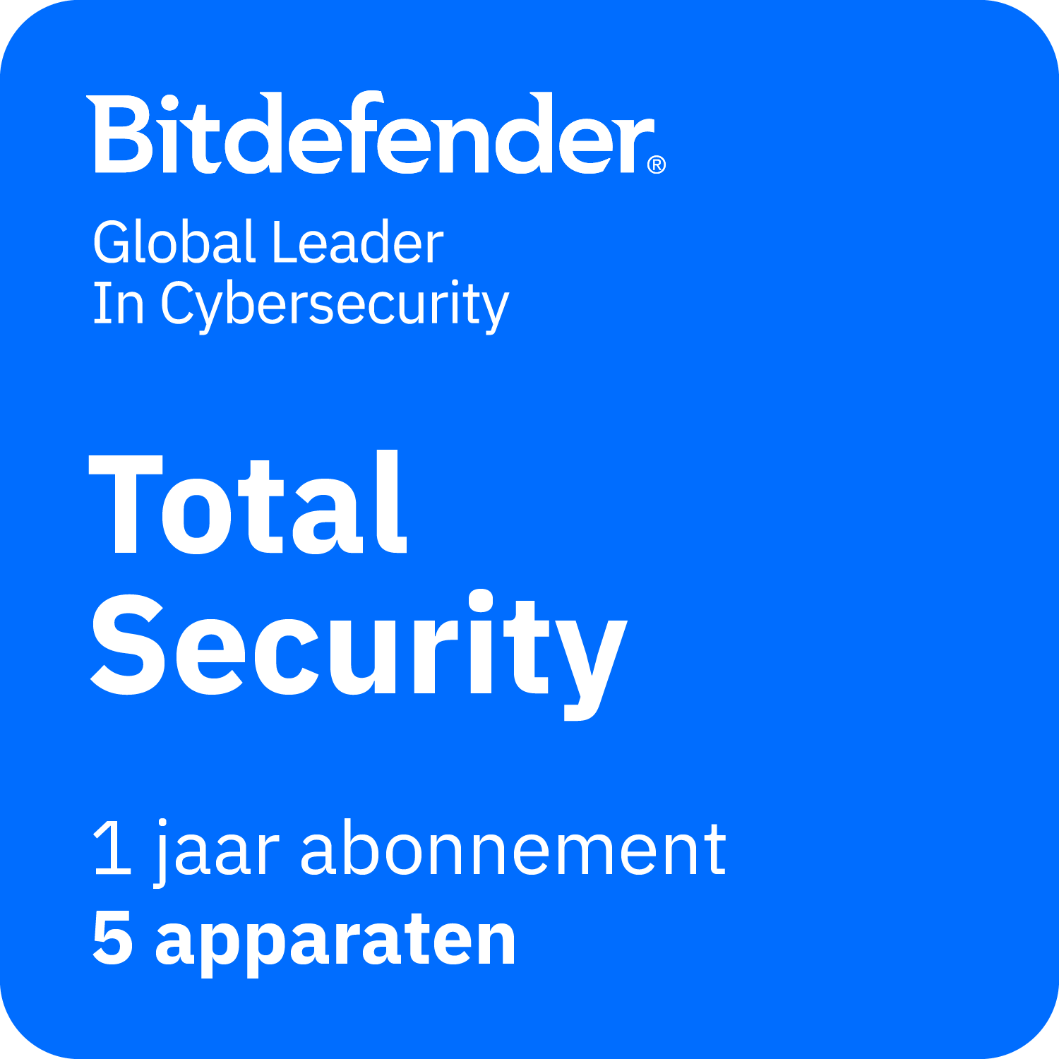 Bitdefender Total Security Individual 5 apparaten  Jaarlijks
