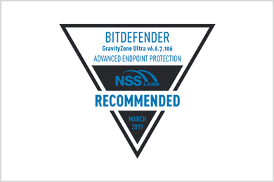 NSS Labs Recommended Bitdefender Adanced Endpoint Protection