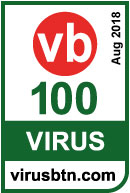 Vb100-certificatie van Virus bulletin, augustus 2018
